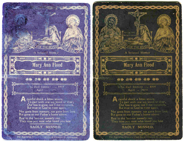 Restoration of prayer-card before and after