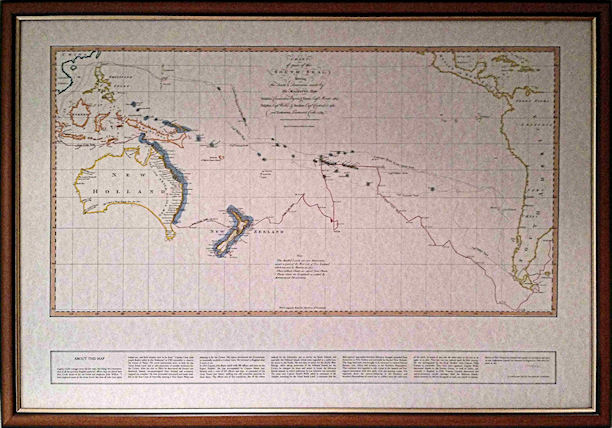 Brown timber frame with Map protected by 2 mm thick clear glass.<br>