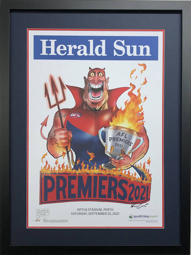 Melbourne 2021 Premiership H-SUN Poster with Mat
