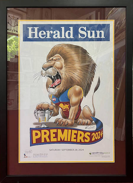 Brisbane Lions, MagPies, Cats, Demons, Tigers & Bulldogs Premiership Posters